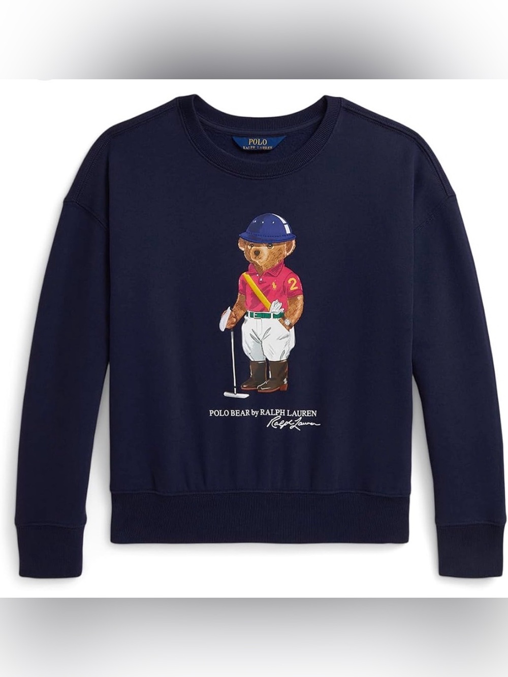 Polo by Ralph Lauren Navy Polo Bear Graphic Crewneck Sweatshirt - Kids